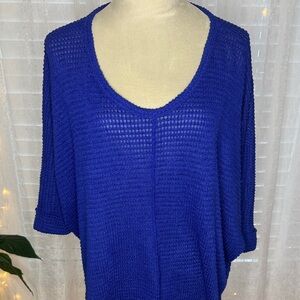 Zenana Outfitters Royal Blue Scoop Neck Sweater